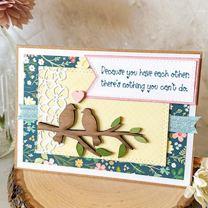 Love Birds Hochzeitskarte, Brautpaar Hochzeitskarte, Handgemachte Hochzeitskarte, Karte für Braut und Bräutigam