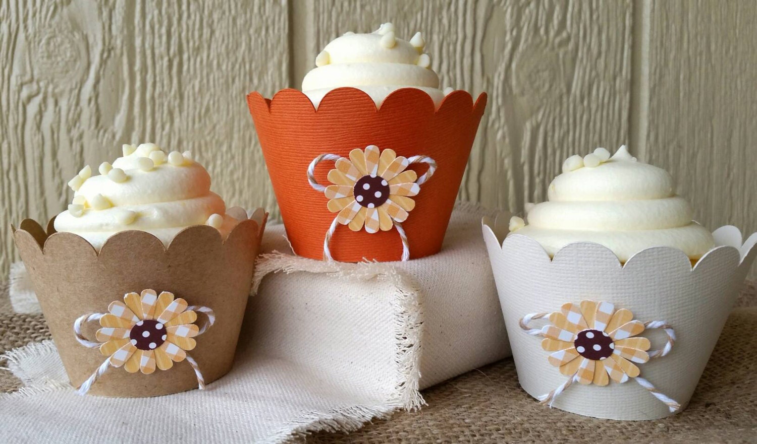 Sunflower Cupcake Wrappers Fall Colors Cupcake Wrappers Etsy