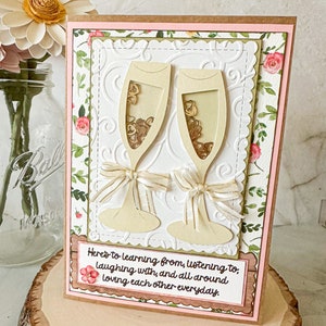 Champagne Wedding Card, Champagne Toast Wedding Card, Newlywed Wedding Card, Card for Married Couple