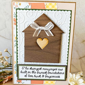 Newly Weds House Card, trouwkaart, kaart nieuw huwelijk, pas getrouwde wenskaart, kaart voor pasgetrouwden