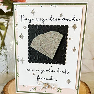 Carte de douche nuptiale diamant, carte de future mariée, carte pour douche nuptiale, carte de douche nuptiale d'un ami,