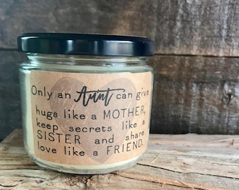 Aunt Candle - Gift for Aunt - Birthday, Mother's Day Aunt Gift - Mother's Day Candle - Natural Aromatherapy Soy & Beeswax Candle