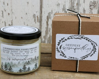 In Loving Memory - Bereavement Gift - Memorial Candle - Never Forgotten - Sympathy Gift - Soy & Essential Oil Candle - Wondrous Soul Forest