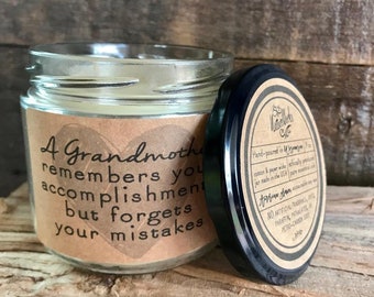 Grandmother Candle - Gift for Grandma - Grandma Birthday, Mother's Day Gift Candle - Natural Aromatherapy Soy & Beeswax Candle