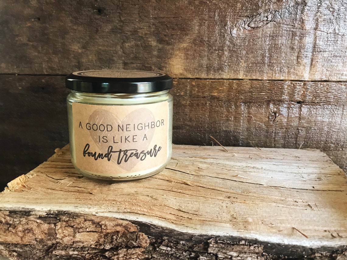 Neighbor Candle Thank You Neighbor Gift Good Neighbor Etsy