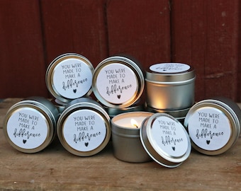 Corporate Gifts - Volunteer Gifts - Bulk Essential Oil Candle - Staff gifts - You Make A Difference - Employee Appreciation