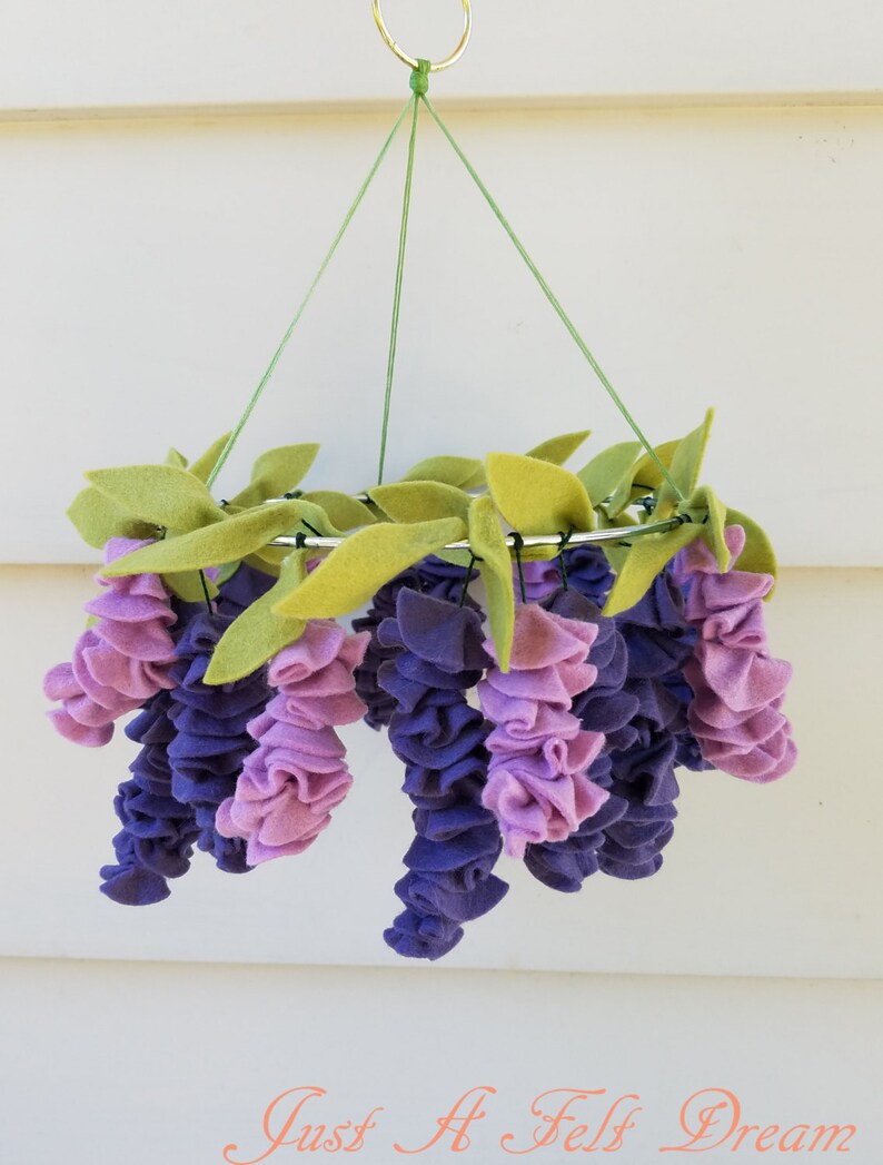 Purple Wisteria Baby Mobile Felt Flower Baby Mobile Flower Etsy