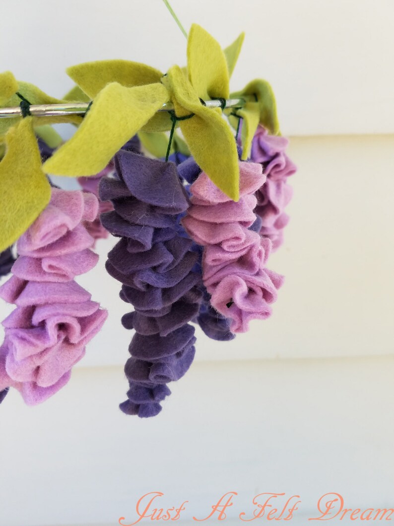 Purple Wisteria Baby Mobile Felt Flower Baby Mobile Flower Etsy