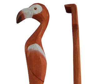 Wooden Back Scratcher Hand Crafted Flamingo for Men Women Animal Bird Gift Wooden Backscratcher