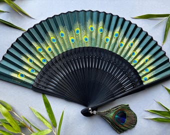 白孔雀の羽根扇子 - Etsy 日本