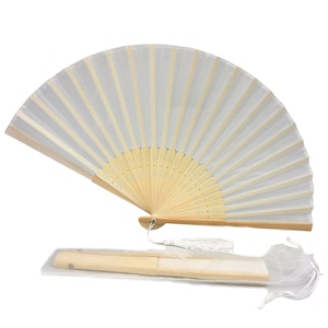 Fabric Fan with a Tassel Grade A Bamboo Ribs Wedding Party Favour Handheld Fan image 10