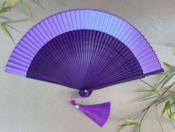 2 Pcs Gift Party fan fabric folding fans Folding Fan Blank DIY Handheld