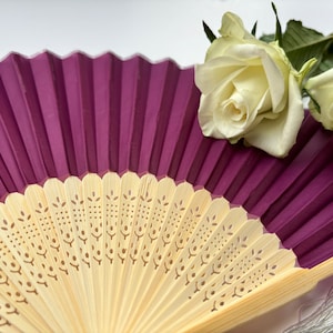 Engraved Hand Fans: Personalized Wedding Favors, Silk & Bamboo (Set of 10)