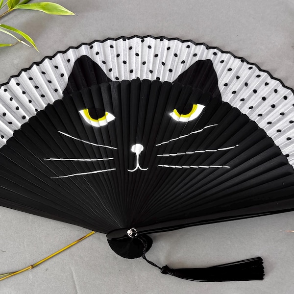 Abanico de Gato: Disfraz de Halloween, Rave, Anime, Gótico (Incluye Bolsa)