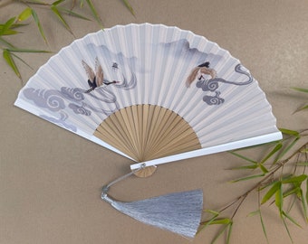 Handheld Folding Hand Fan with a Pouch and a Box Women Girls Durable Folding Fabric Hand Fan HQ Range