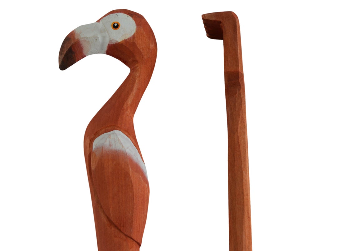 Wooden Back Scratcher Hand Crafted Flamingo for Men Women Animal Bird