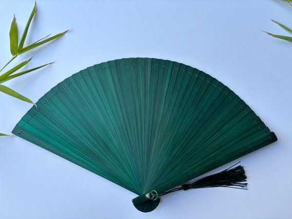 Emerald grner Bambus Handfcher mit Beutel - Etsy sterreich