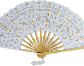 white lace hand fans