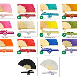 Silk Fabric Fan with a Tassel Gift Box Grade A Bamboo Ribs Hand-Written Personalisation Option Wedding Party Favour Handheld Foldable Fan