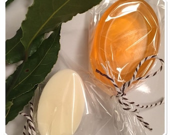 honey and argan oil shampoo bar and conditioner bar in Biodegradable cellophane wrapping