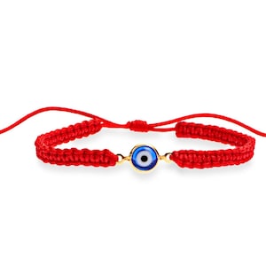 Red String Evil Eye Bracelet: Gold Filled Charm, Waterproof Amulet