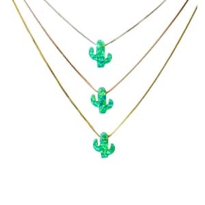 Cactus Pendant Necklace by Lucky Charms USA