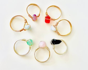 Stone rings with unique stones for cute fingers, Only one available in each style
