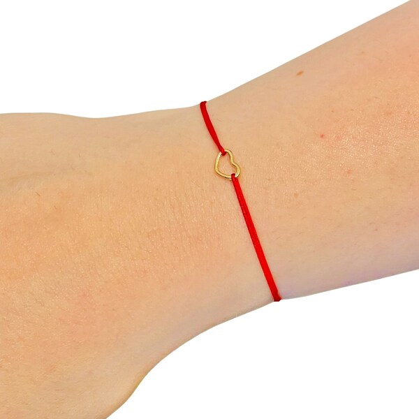 Red Heart Bracelet Etsy
