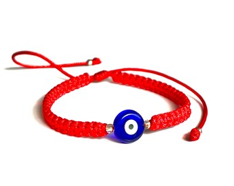 Handmade bracelet evil eye red protection for women men kids baby