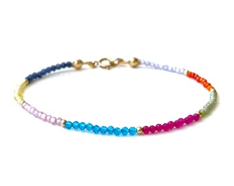 Multicolor gemstone bracelet handmade-precious-gifts by Lucky Charms USA