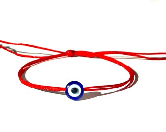 Blue evil eye red string bracelet, Handmade-protection-jewelry-gifts by Lucky Charms USA