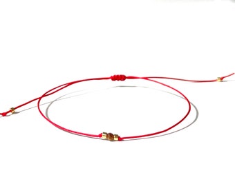 Tiger eye red string bracelet