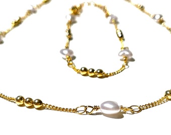 Camellia Heart pearls gold-filled necklace in Limited Edition! only 5 sets were ever made