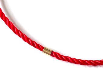 Fancy red string for wealth with golden bead handmade good-luck gift by Lucky Charms USA