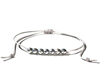 Silver hematite bracelet handmade