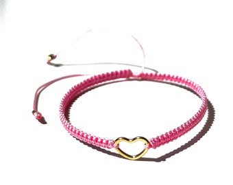 Emma golden heart pink bracelet