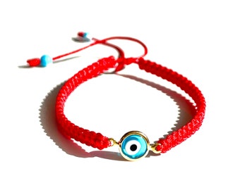 Handmade Turquoise blue evil eye charm bracelet, Handbraided-evil eye-jewelry-gifts by Lucky Charms USA