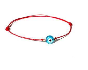 Evil Eye Bracelet, Pulsera Mal De Ojo, Kabbalah Red String, Nazar Ojo Turco Protection, Waterproof, Adjustable, Free shipping in USA