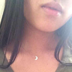 Model Girl Showing White Moon Necklace On Neck white moon-necklace-gift by Lucky Charms USA