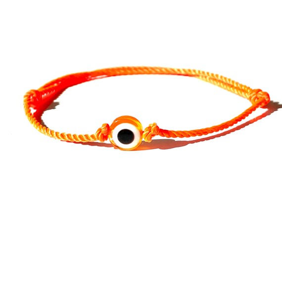 Orange Evil Eye Orange Fancy String Bracelet Handmade orange