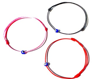 Evil Eye String Bracelets Protection Good-Luck Red Black Pink for Women Children Newborn Baby Men Anklet Waterproof Handmade Jewelry Gifts