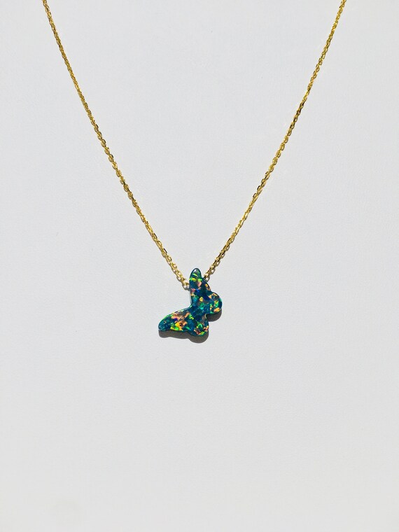 lavender butterfly necklace