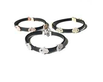 Hamsa hand zirconia charms bracelet