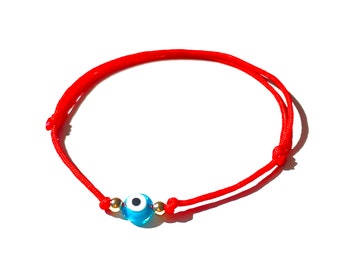 Evil eye red bracelet Handmade-protection-jewelry by Lucky Charms USA