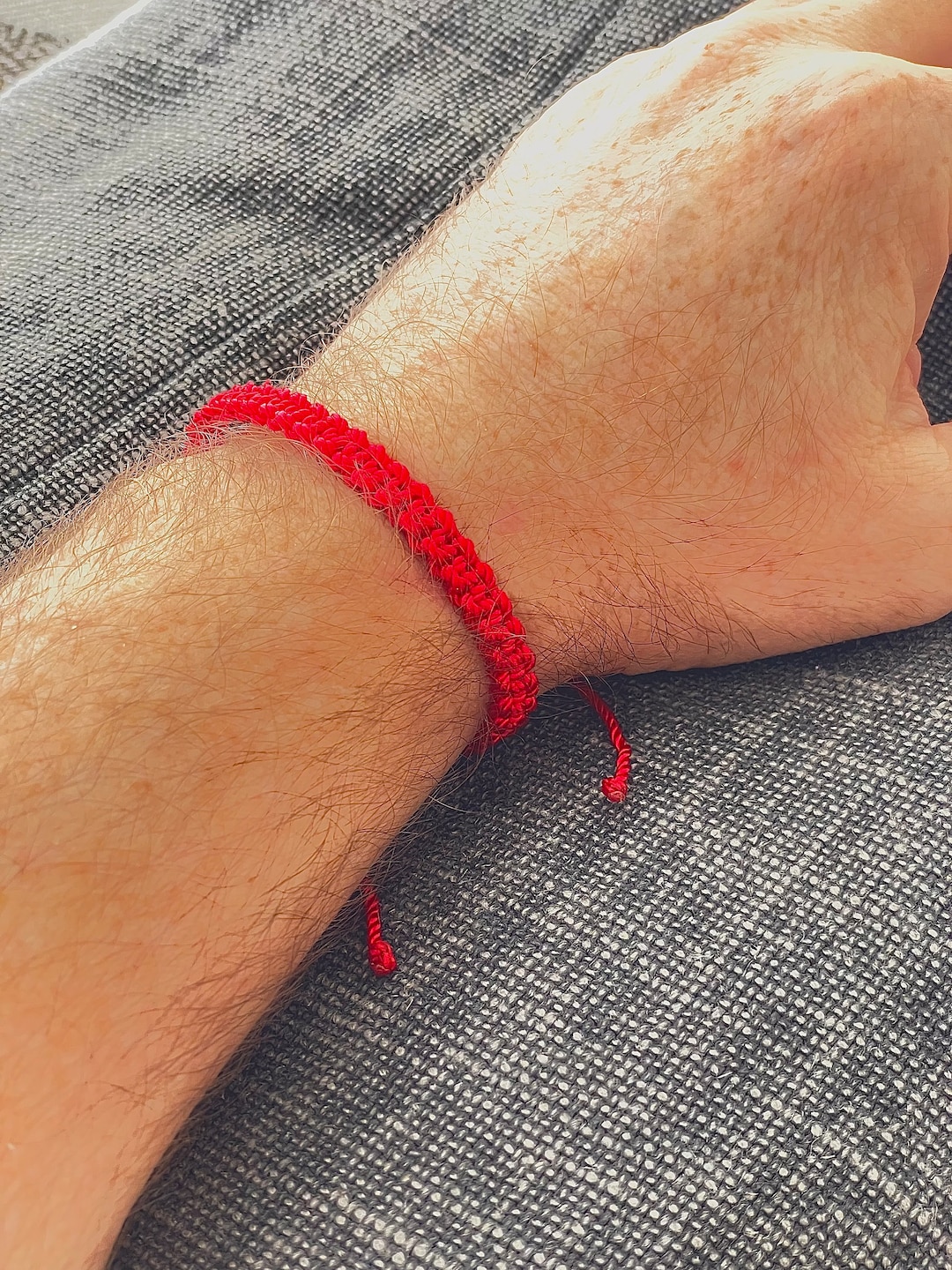 Man Red Bracelet, Nice Men's Red String Rope Braided Macrame Bracelet ...