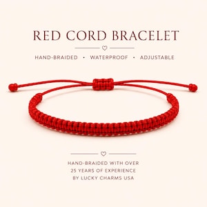 Hand-Braided Red String Bracelet – Waterproof, Protection, Good Luck, 2026 Year of the Horse