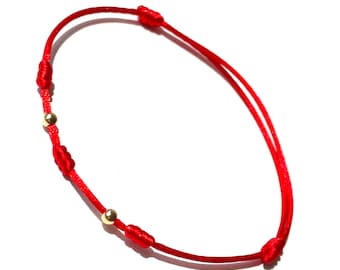 Pulsera 3 Nudos Hilo Rojo Satinado Suerte Protección Corta Envidia Segura para mojarse Envío Gratis