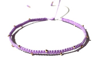 The 'Vita' macramé bracelets in lavender dreams