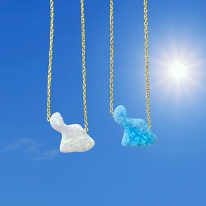 Maui Island Necklace, Opal Hawaii Jewelry, Silver Gold Vermeil