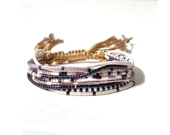 Multi-layered Miyuki seed bead beaded bracelet set from the handmade boho Zahara collection